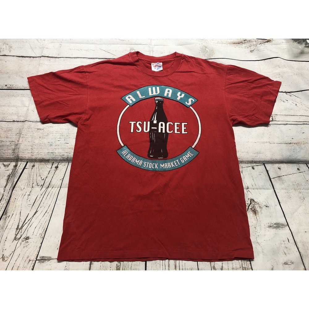 Vintage Alabama Coca-cola The Stock Market Game Tshirt red large